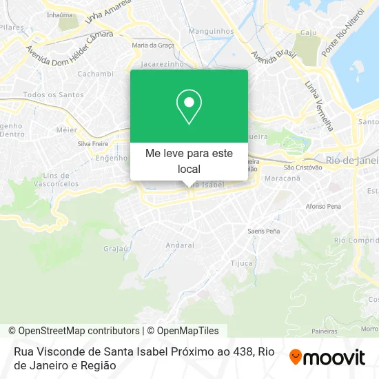 Rua Visconde de Santa Isabel Próximo ao 438 mapa