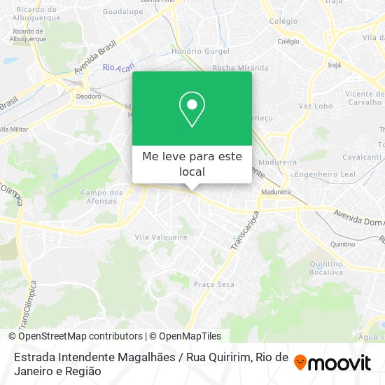 Estrada Intendente Magalhães / Rua Quiririm mapa