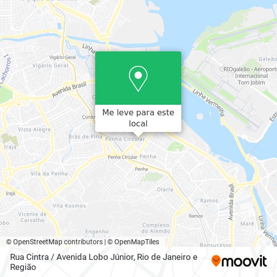 Rua Cintra / Avenida Lobo Júnior mapa