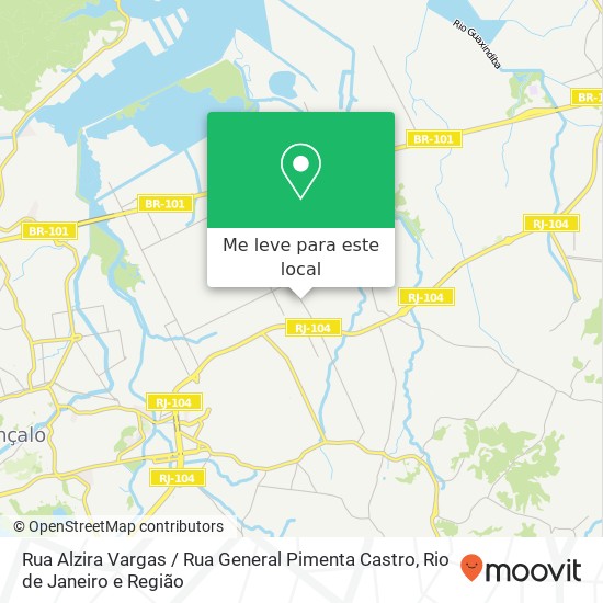 Rua Alzira Vargas / Rua General Pimenta Castro mapa
