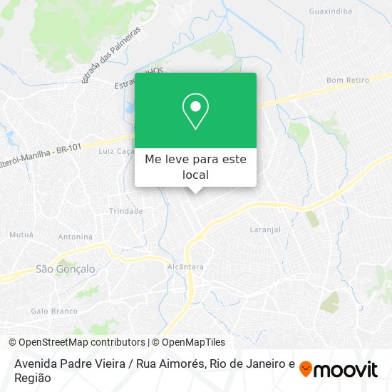 Avenida Padre Vieira / Rua Aimorés mapa