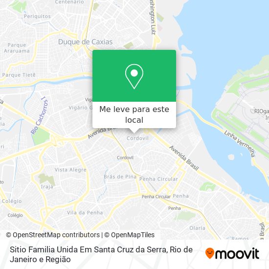 Sitio Familia Unida Em Santa Cruz da Serra mapa