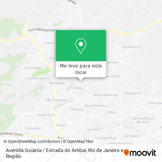 Avenida Goiânia / Estrada do Ambaí mapa