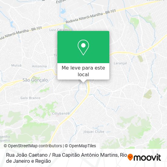 Rua João Caetano / Rua Capitão Antônio Martins mapa