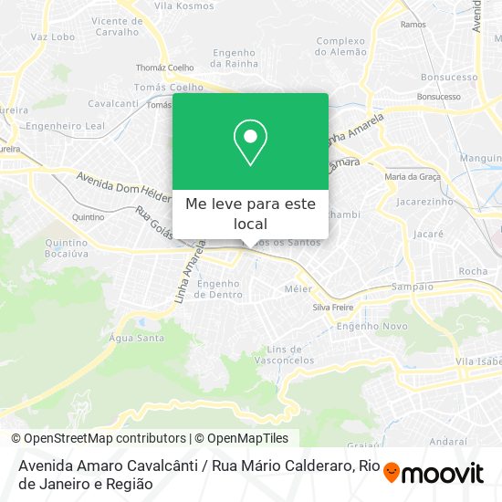 Avenida Amaro Cavalcânti / Rua Mário Calderaro mapa