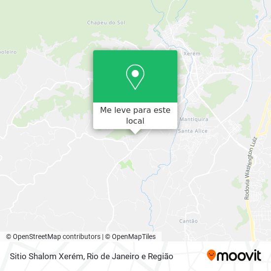 Sitio Shalom Xerém mapa