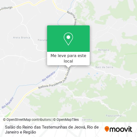 Salão do Reino das Testemunhas de Jeová mapa