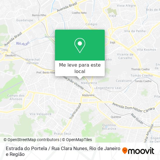 Estrada do Portela / Rua Clara Nunes mapa