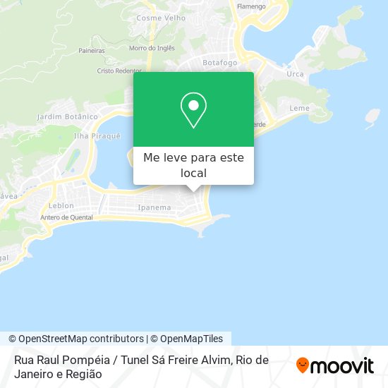 Rua Raul Pompéia / Tunel Sá Freire Alvim mapa