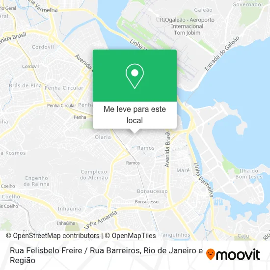 Rua Felisbelo Freire / Rua Barreiros mapa