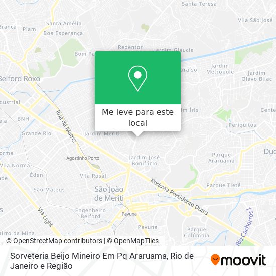 Sorveteria Beijo Mineiro Em Pq Araruama mapa