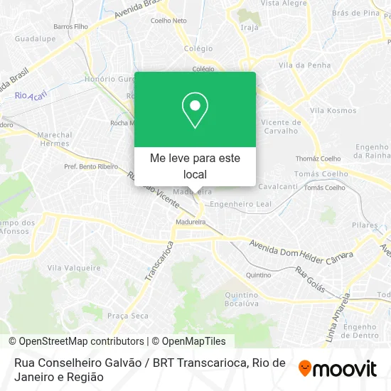 Rua Conselheiro Galvão / BRT Transcarioca mapa