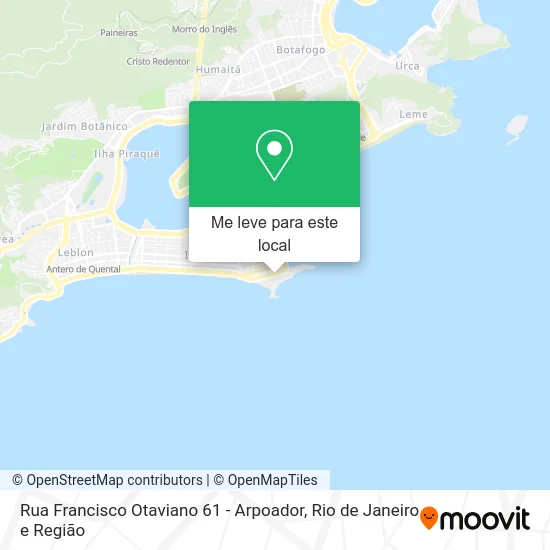 Rua Francisco Otaviano 61 - Arpoador mapa