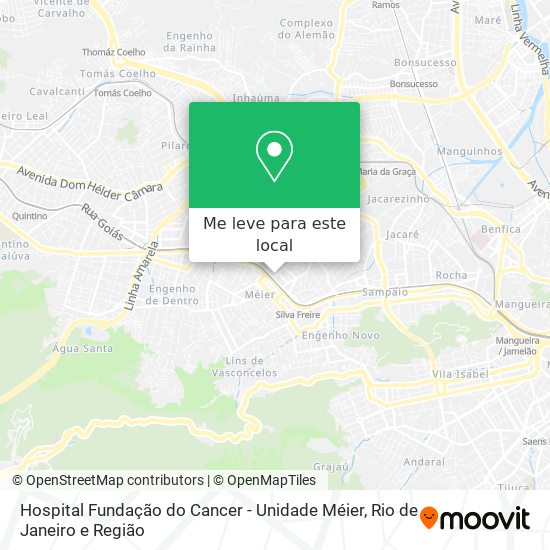 Hospital Fundação do Cancer - Unidade Méier mapa