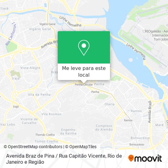 Avenida Braz de Pina / Rua Capitão Vicente mapa