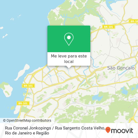 Rua Coronel Jonkopings / Rua Sargento Costa Velho mapa