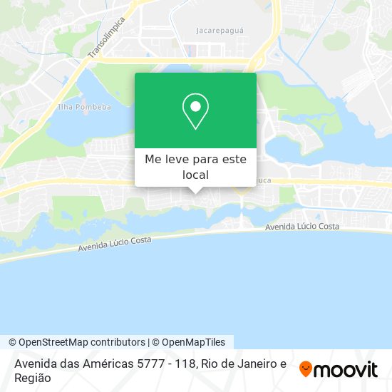 Avenida das Américas 5777 - 118 mapa