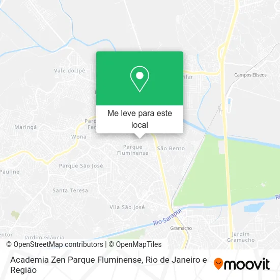 Academia Zen Parque Fluminense mapa