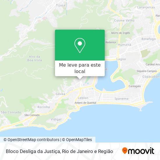 Bloco Desliga da Justiça mapa