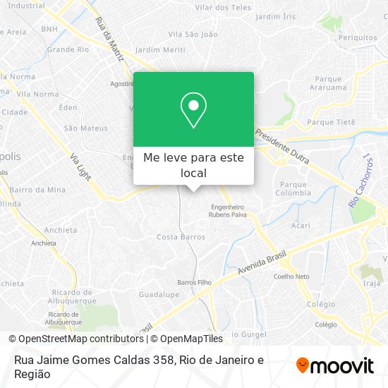 Rua Jaime Gomes Caldas 358 mapa