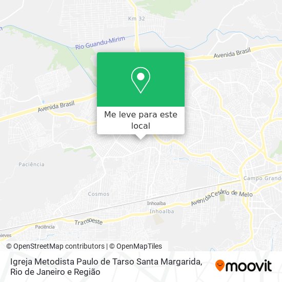 Igreja Metodista Paulo de Tarso Santa Margarida mapa