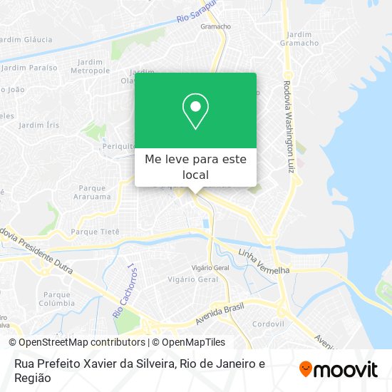 Rua Prefeito Xavier da Silveira mapa