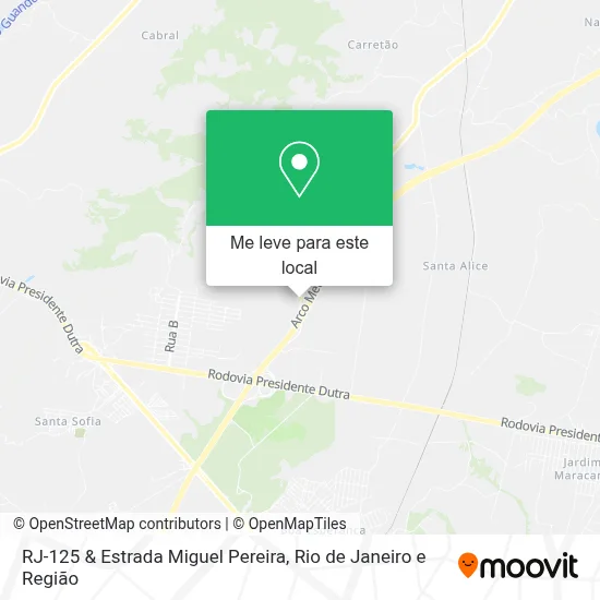 RJ-125 & Estrada Miguel Pereira mapa