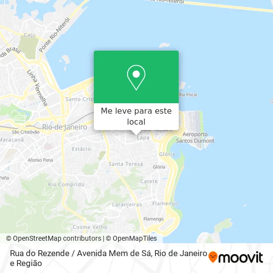 Rua do Rezende / Avenida Mem de Sá mapa