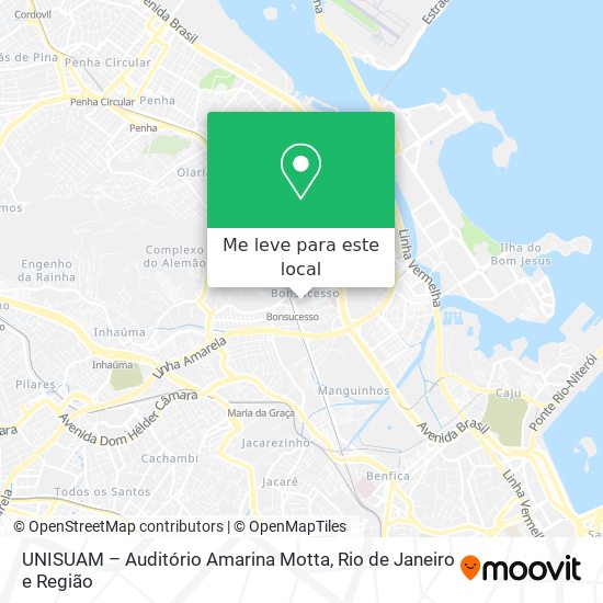 UNISUAM – Auditório Amarina Motta mapa