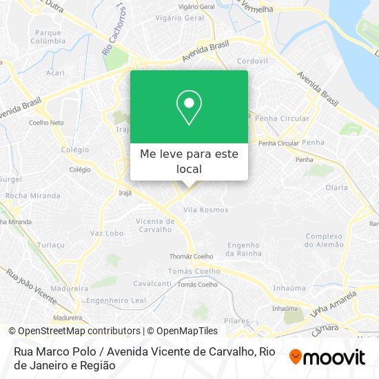 Rua Marco Polo / Avenida Vicente de Carvalho mapa