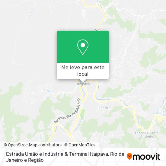 Estrada União e Indústria & Terminal Itaipava mapa