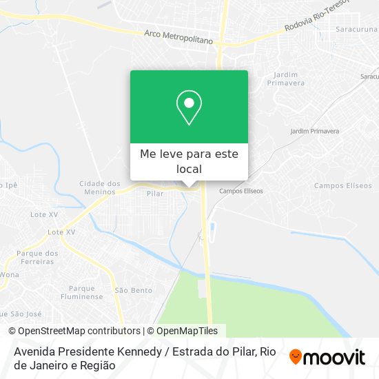Avenida Presidente Kennedy / Estrada do Pilar mapa