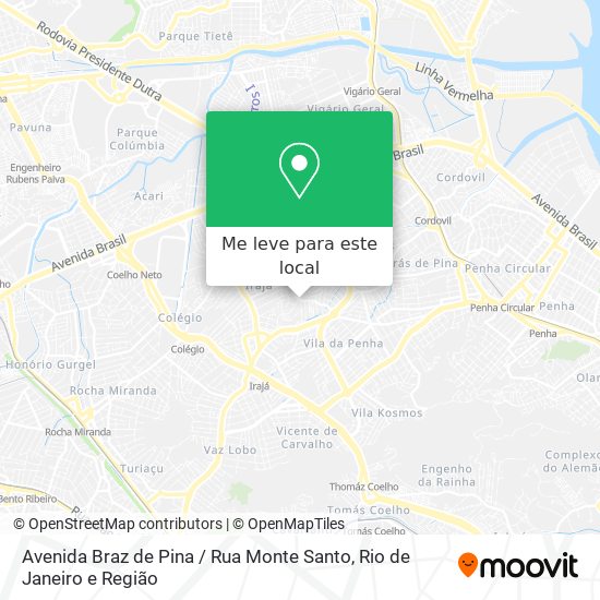Avenida Braz de Pina / Rua Monte Santo mapa