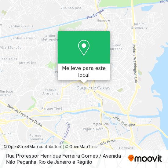 Rua Professor Henrique Ferreira Gomes / Avenida Nilo Peçanha mapa
