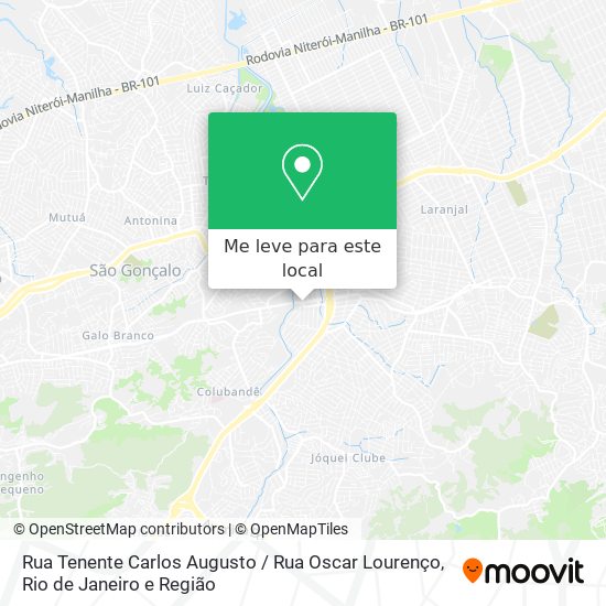 Rua Tenente Carlos Augusto / Rua Oscar Lourenço mapa