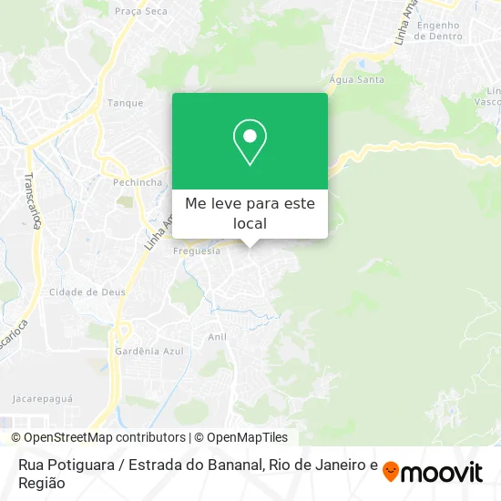 Rua Potiguara / Estrada do Bananal mapa