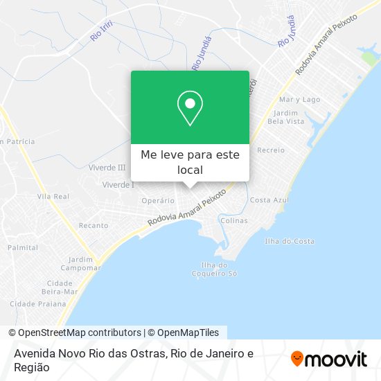 Avenida Novo Rio das Ostras mapa