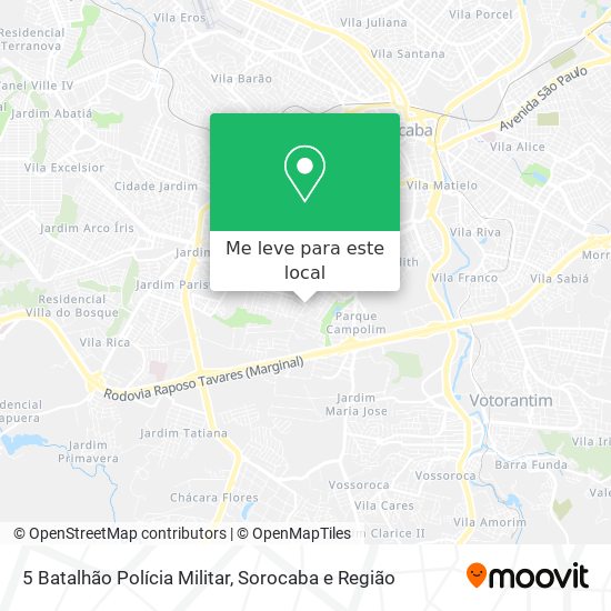 5 Batalhão Polícia Militar mapa