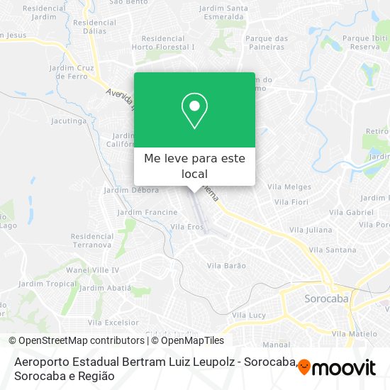 Aeroporto Estadual Bertram Luiz Leupolz - Sorocaba mapa