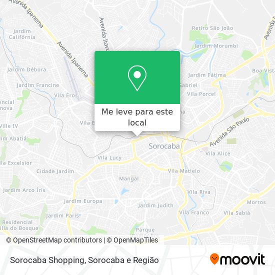 Sorocaba Shopping mapa