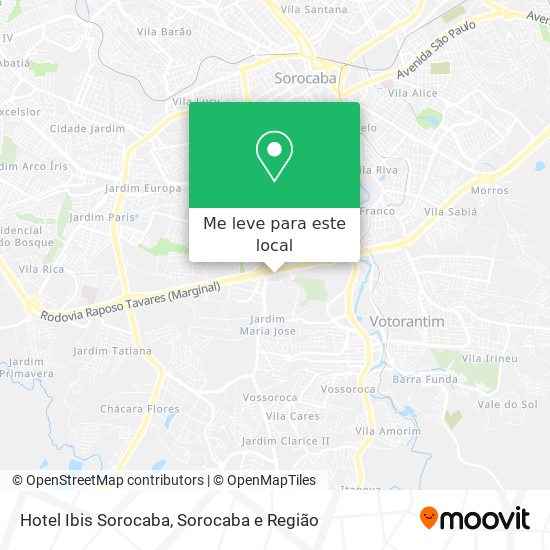 Hotel Ibis Sorocaba mapa