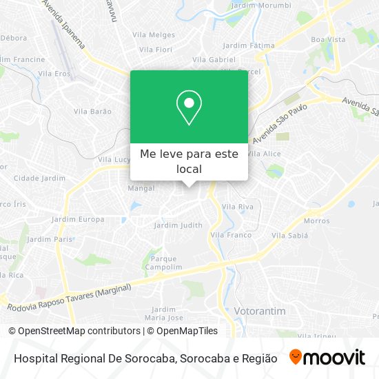 Hospital Regional De Sorocaba mapa