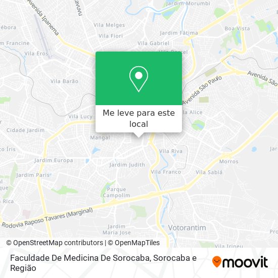 Faculdade De Medicina De Sorocaba mapa