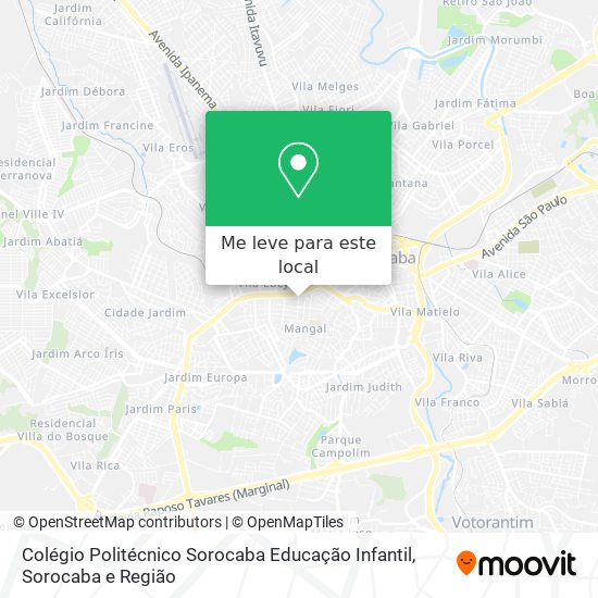 Colégio Politécnico Sorocaba Educação Infantil mapa