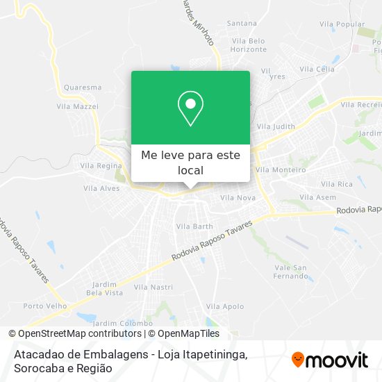 Atacadao de Embalagens - Loja Itapetininga mapa