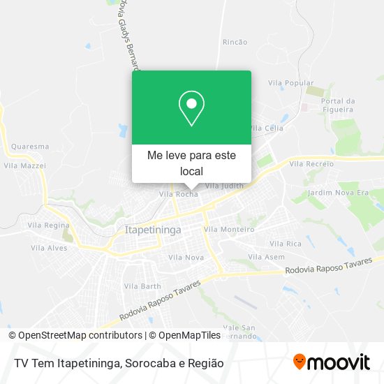 TV Tem Itapetininga mapa