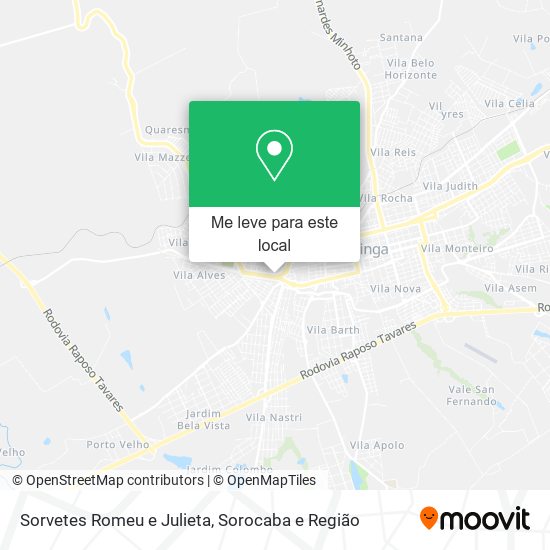 Sorvetes Romeu e Julieta mapa