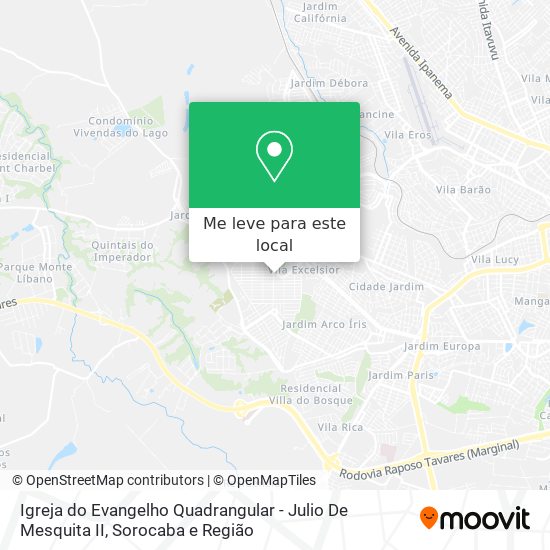 Igreja do Evangelho Quadrangular - Julio De Mesquita II mapa