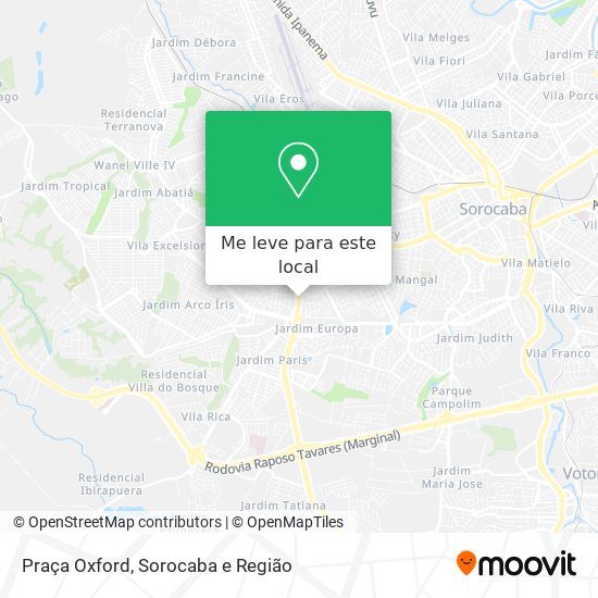 Praça Oxford mapa