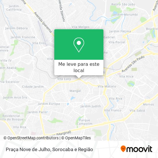 Como chegar até Praça Nove de Julho em Sorocaba de Ônibus?